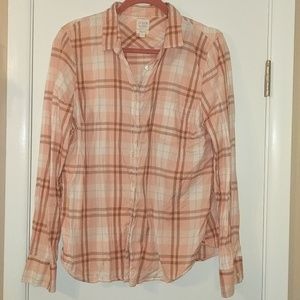 J.Crew Pink Flannel Shirt